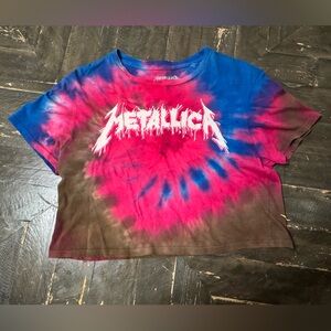 Metallica cropped tie-dye tee